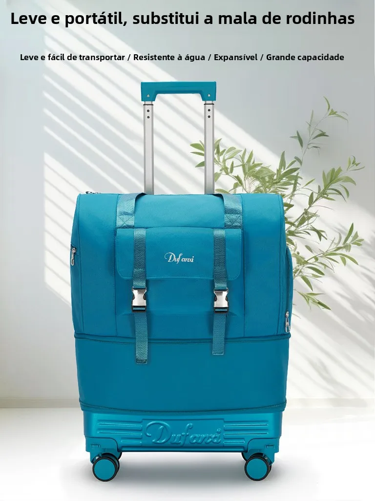 large-capacity-handheld-travel-bag-with-pull-rod-short-trip-luggage-bag-multi-layer-storage-bag-with-universal-wheels-for-youth