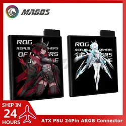 ATX PSU 24Pin Transfer Connector RGB Steering Wiring Adapter Belief Pattern 5V ARGB Logo Optional DIY Mounting MOD Parts