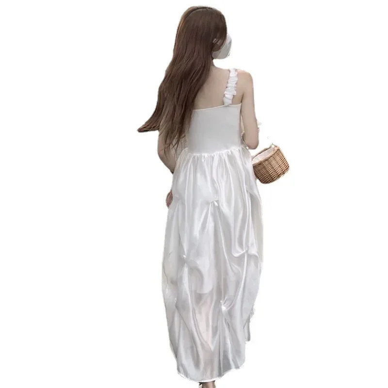 Robes d'été pour femmes, nouveau et Long, Style à bretelles, pause thé, maille française, adaptées aux vacances, mode, robe trapèze, 2023