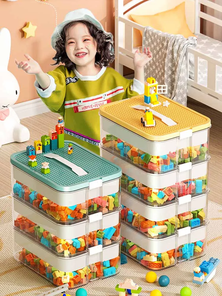 Building Block Storage Box Adjustable Classified Small Particle Jigsaw Puzzle Transparent Storage Container Toy Organizer Box