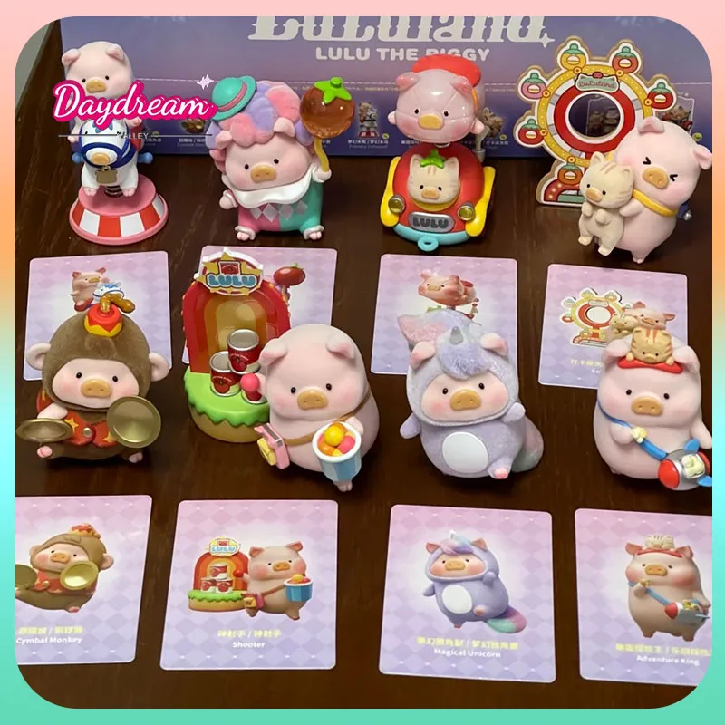 

Lulu The Piggy Blind Box Flocking Amusement Park Series Mysterious Packaging Desktop Decoration Kawaii Trendy Toy Birthday Gifts