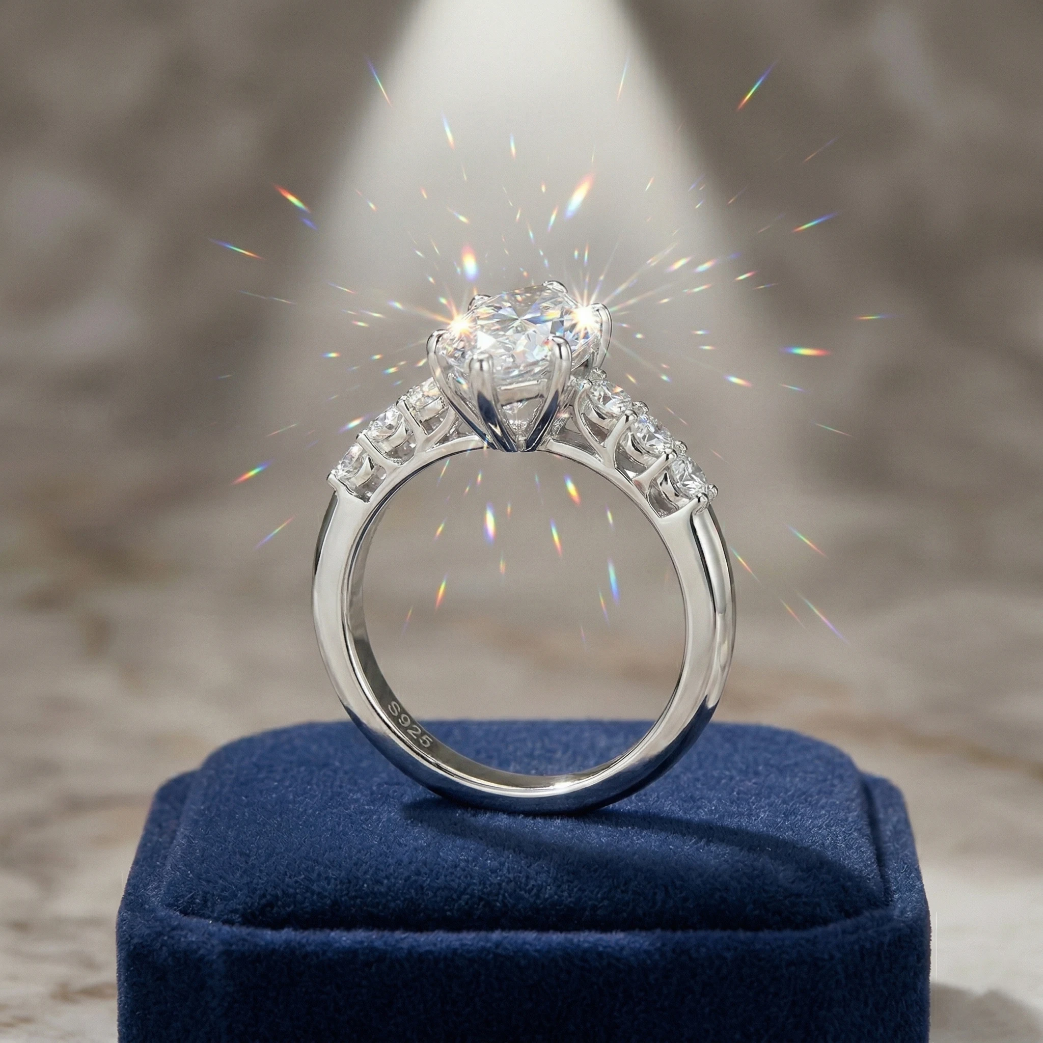 5 Carat Marquise Moissanite Ring, 925 Sterling Silver, 6 Prong Setting Wedding Band, Pass Diamond Tester, GRA Quality,Luxury Sparkling Anniversary Fine Jewelry Gifts for Wife Women Couples Girls Friends, Ship From US