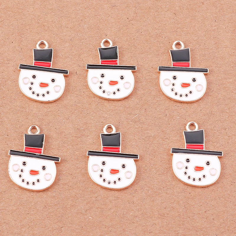10 Stück niedliche Emaille-Schneeflocken-Anhänger für Ohrringe, Halsketten, DIY-Armbänder, Weihnachtsschmuckherstellung, Zubehör – Detail 16