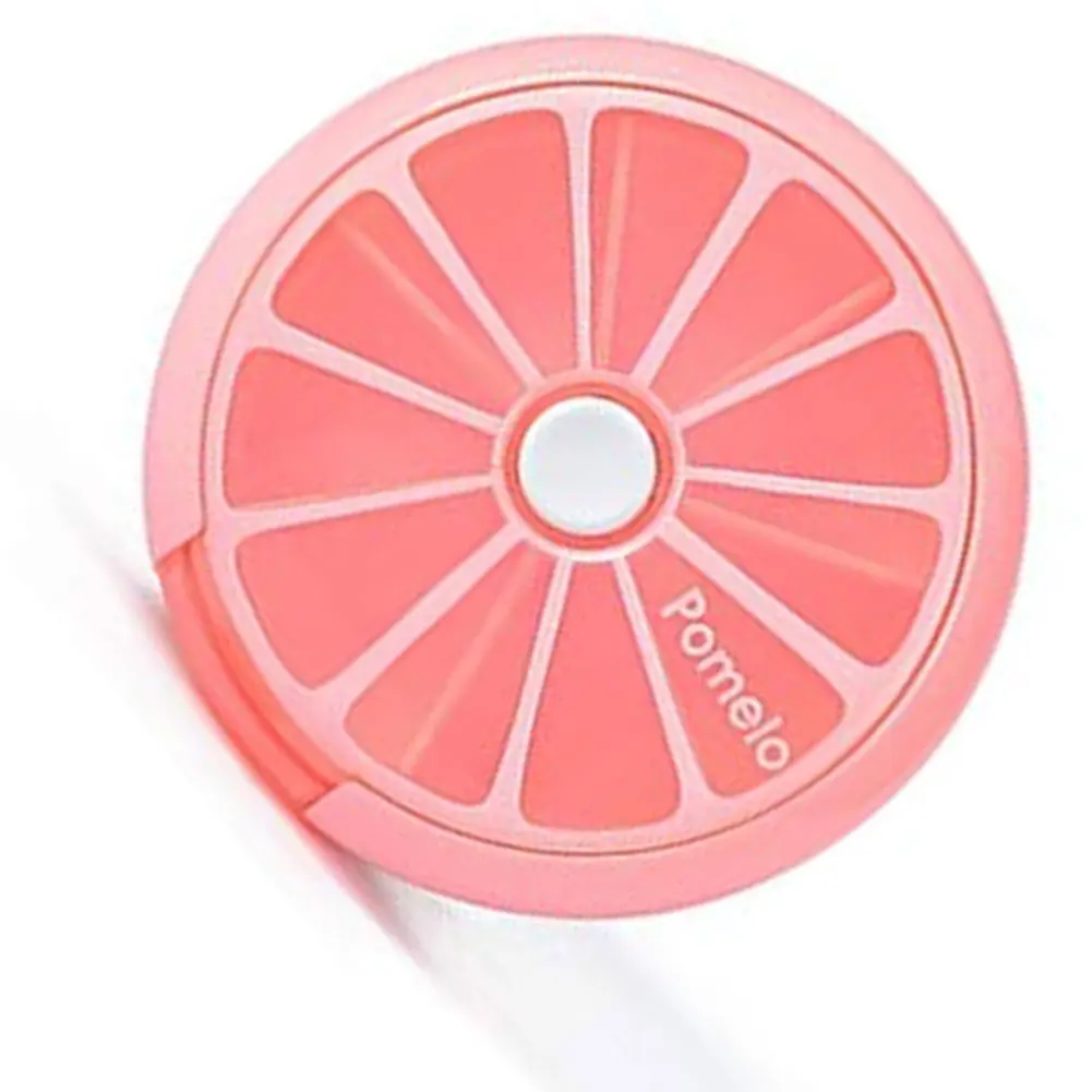 Portable Weekly Pill Organizer with 7 Rotating Compartments for Travel Daily Medication Management Plastic Candy Color Design