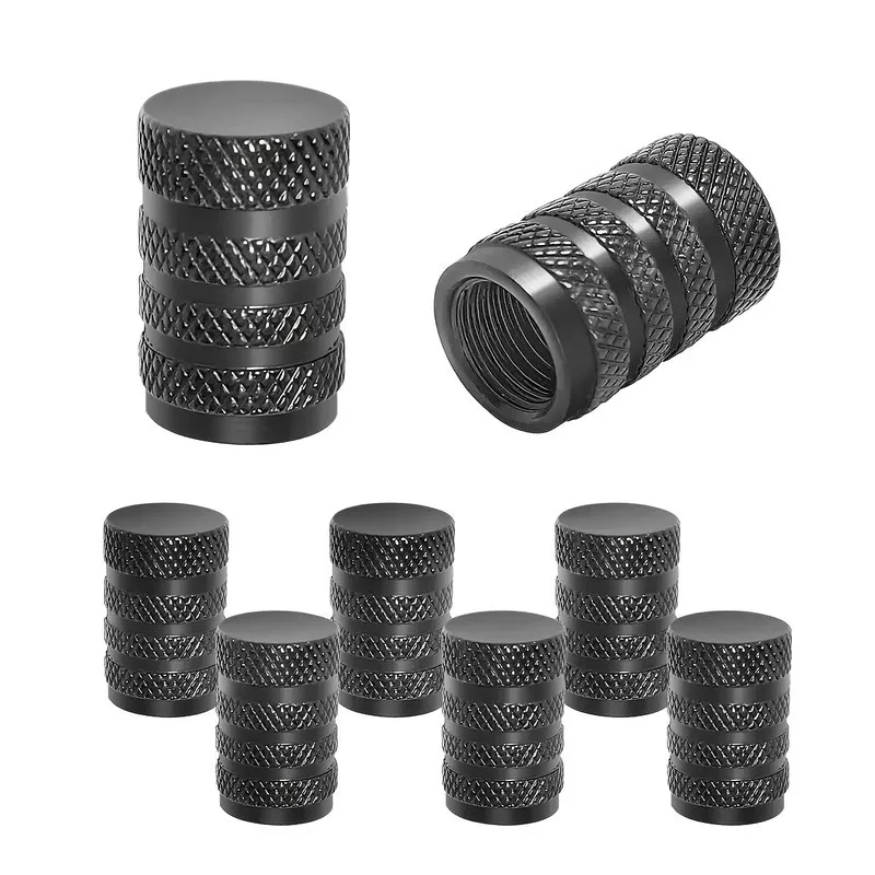 Black Aluminum Alloy Aluminum Valve Caps, 33 pcs, Car Tire Valve Protection, Easy Screw On Install for Truck Motorcycle Wheel