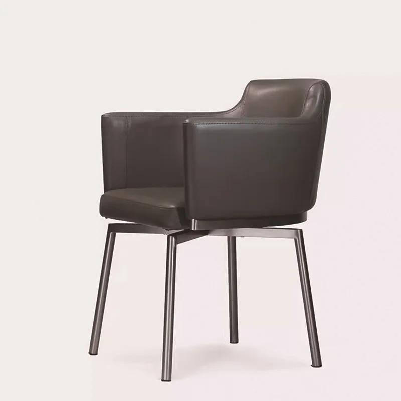 

Customizable Stainless Steel Backrest Rotatable Dining Chair
