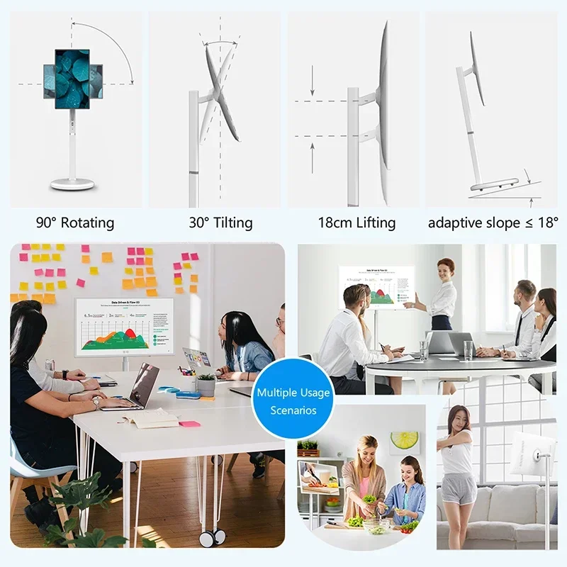 32"  Portable 10 Points Capacitive Touch Smart TVs Room Amusement Learning Sport Yoga Durable Interactive Mobile Display