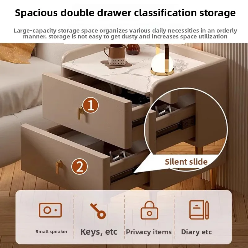 طاولة بجانب السرير، ثلاثة مضخات، رف خزانة صغير متعدد الوظائف، طاولة بجانب السرير لغرفة النوم