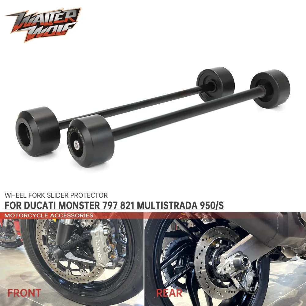 

Front Rear Axle Fork Crash Sliders For DUCATI MONSTER 821 797 Multistrada 1200 1260 950/S Panigale 899 959 Motorcycle Wheel Hub