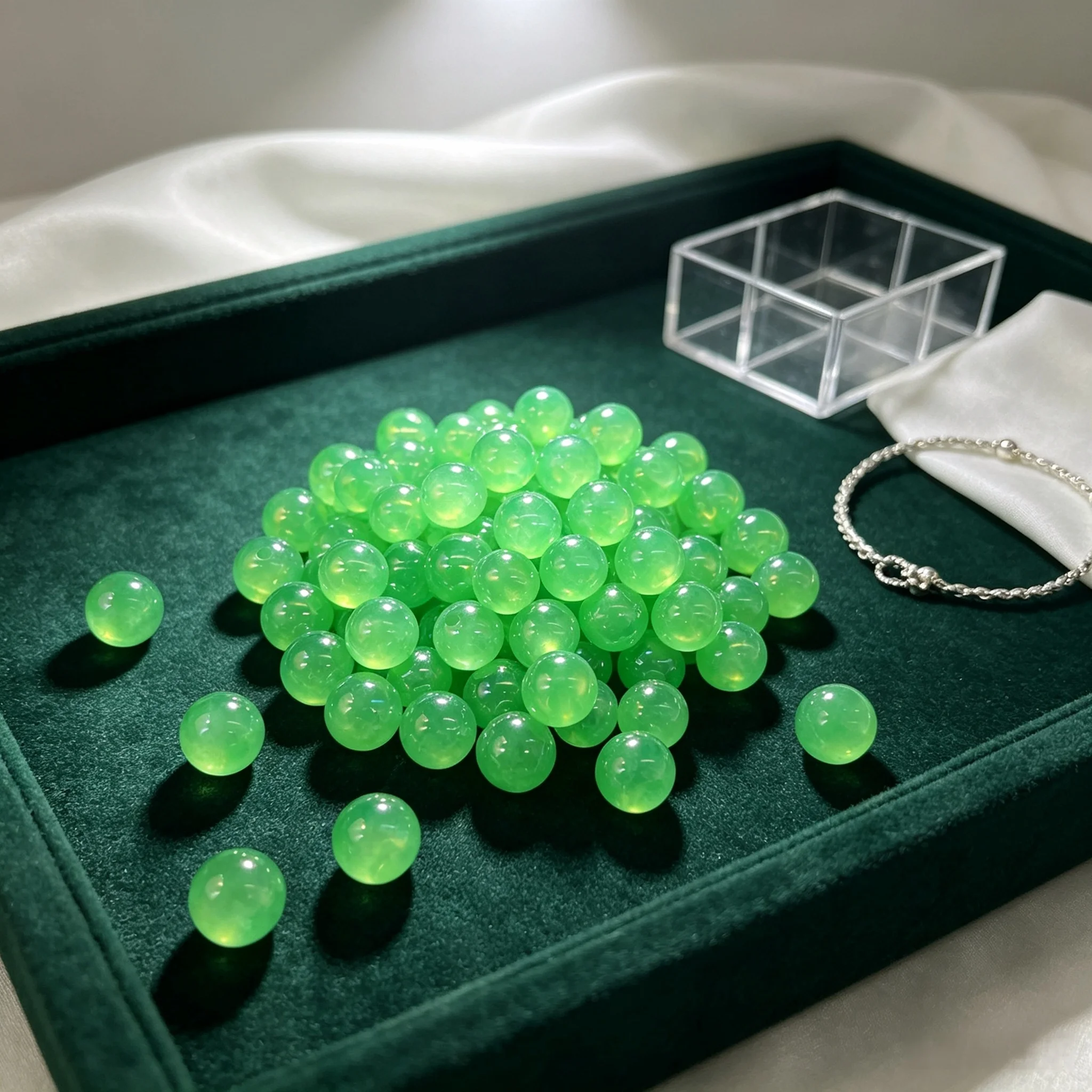 Jelly Light Color ABS Plastic Round Beads With Through Hole, 6-12mm Loose Beads For DIY Bracelet Necklace Jewelry Making