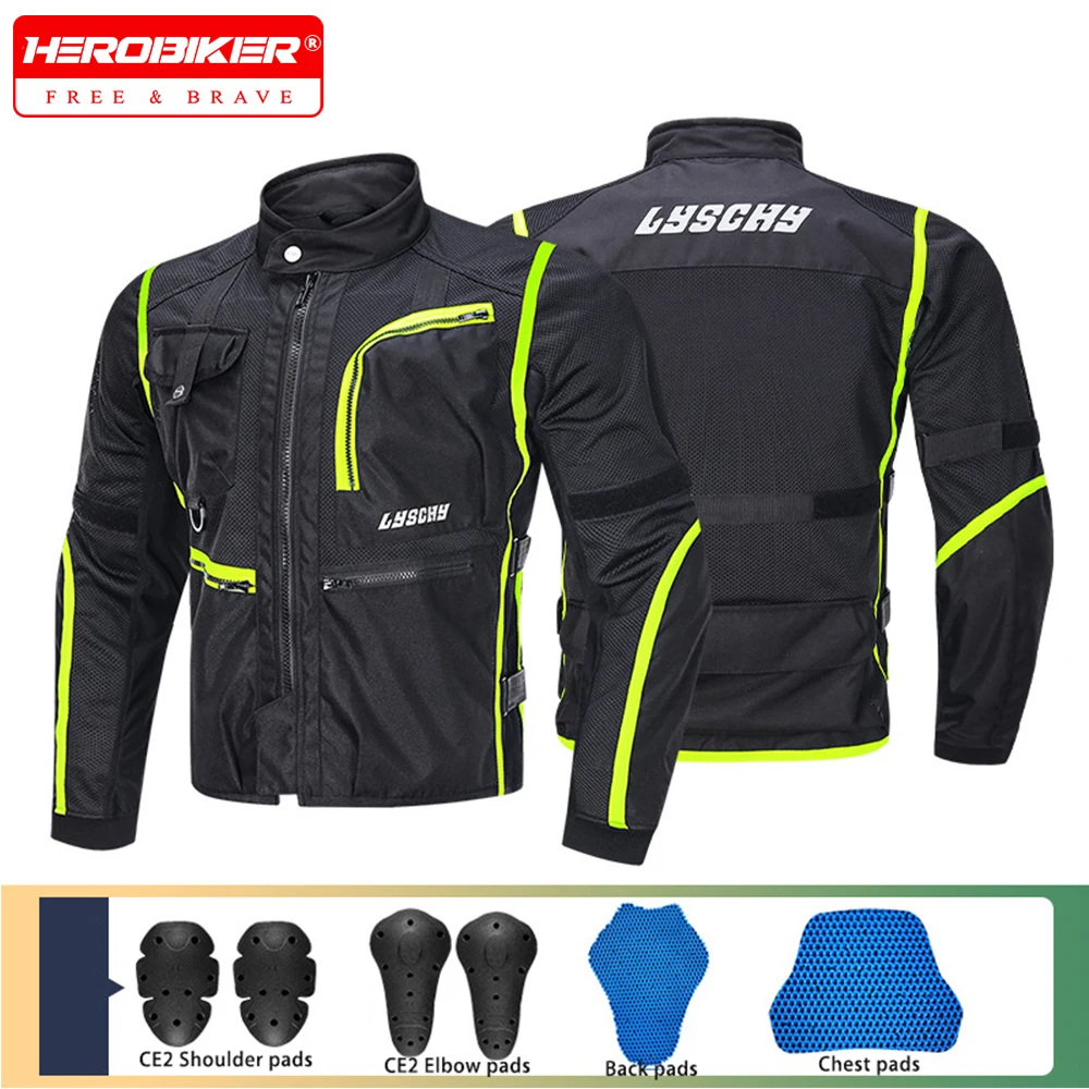 

Summer Mesh Breathable Motorcycle Jacket Men's Anti-drop Motocross Racing Clothing Reflective Motorcycle Jacket Protection