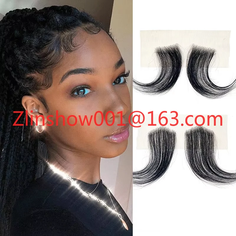 Pre Plucked HD Lace Baby Hair Stripes 100% Human Hair Edge Body Wave Curly Swiss Lace Hairline Baby Hair Strips for Women
