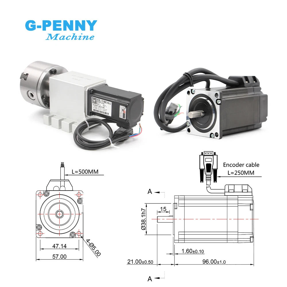 Harmonic 4th Axis 3/4Jaw 100mm Chuck NEMA23 2.2N.m Closed Loop Motor Kit CNC Milling Machine Dividing Head/Rotation Axis 65mm