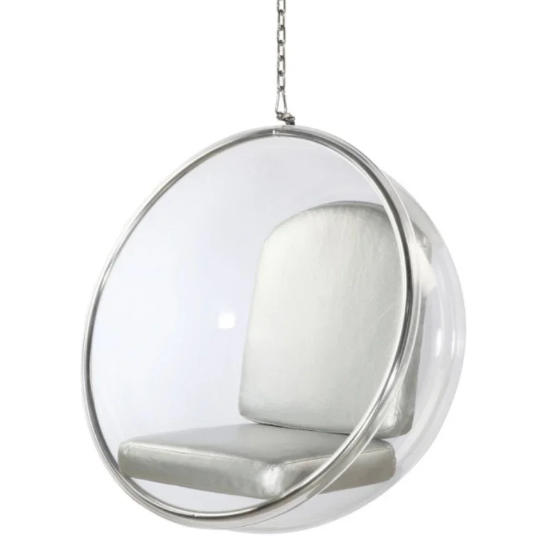 Indoor and outdoor basket nordic hanging swing balcony leisure sofa round swivel clear acrylic bubble chair