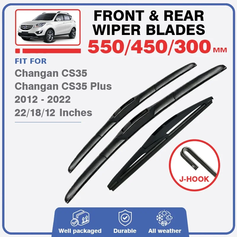 

For Changan CS35 2012 - 2022 CS35 Plus Front Rear Windscreen Wiper Blades Windshield Back Window Washer Fit U Hook Arm 2019 2022