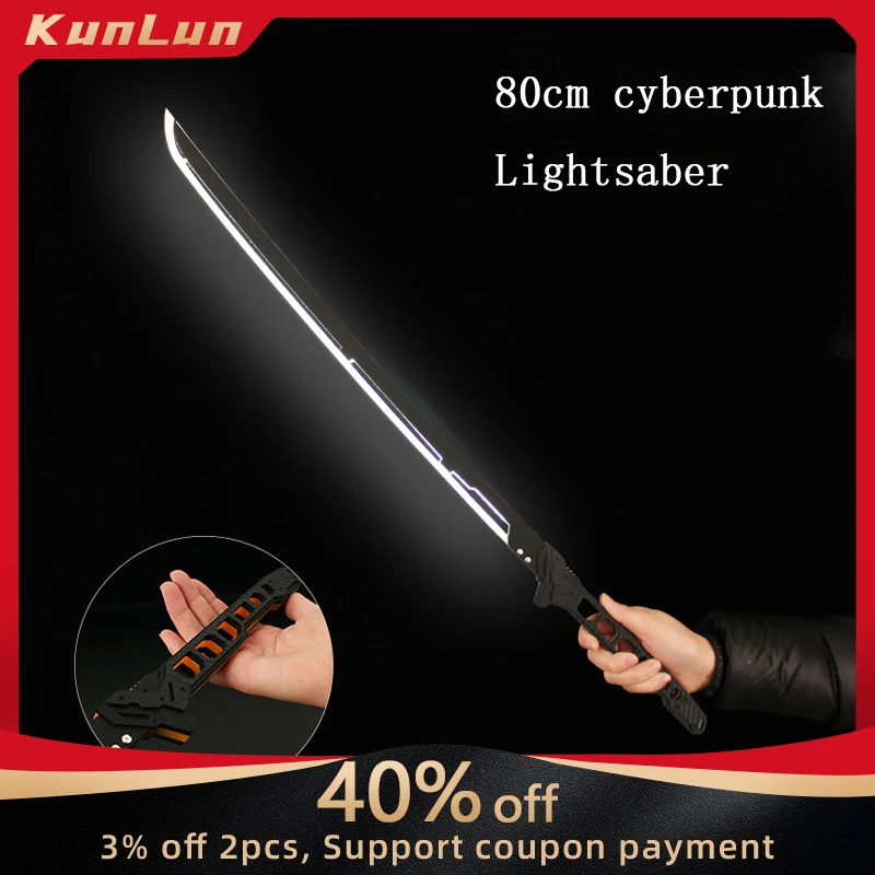 80cm Lightsaber Game Peripheral Glowing Weapon Cosplay Prop Acrylic Safe Thermal Warrior Swords Katana Model Laser Sword Toy Boy