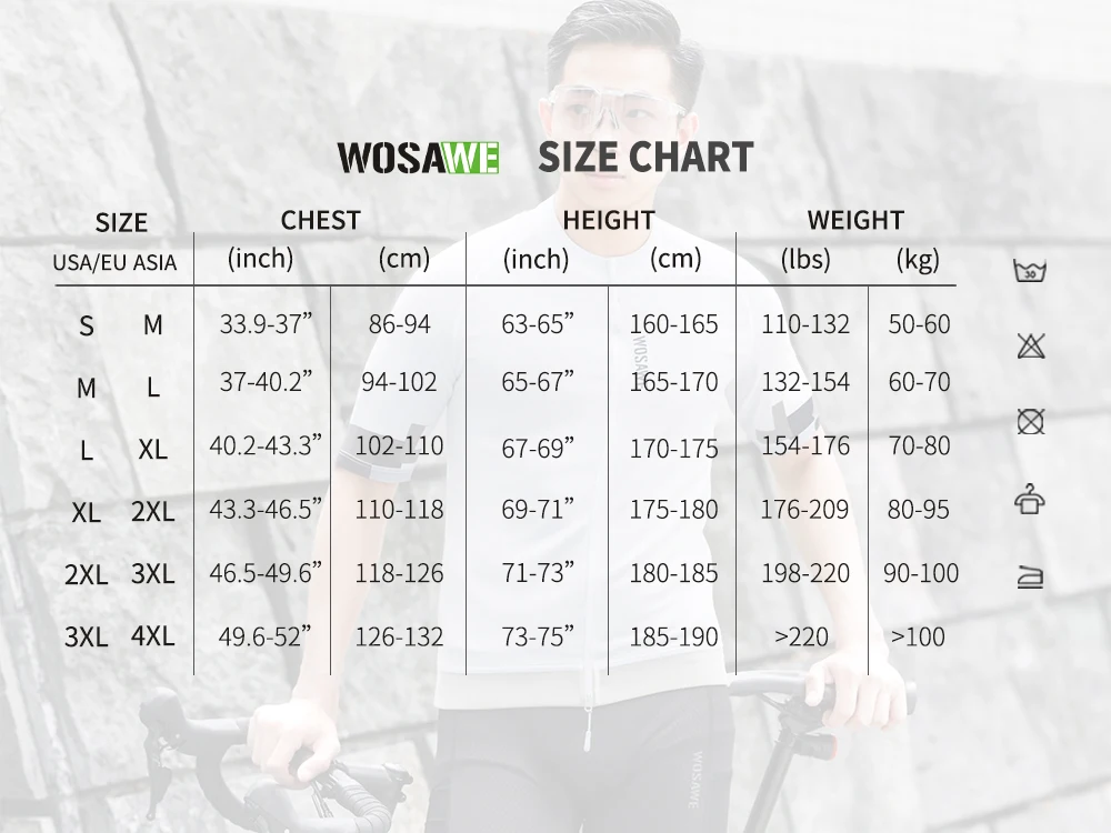 WOSAWE Cycling Jersey Summer Road Bike Jersey High Quality Breathable Cycling Shirt MTB Bicycle Jersey Short Sleeved