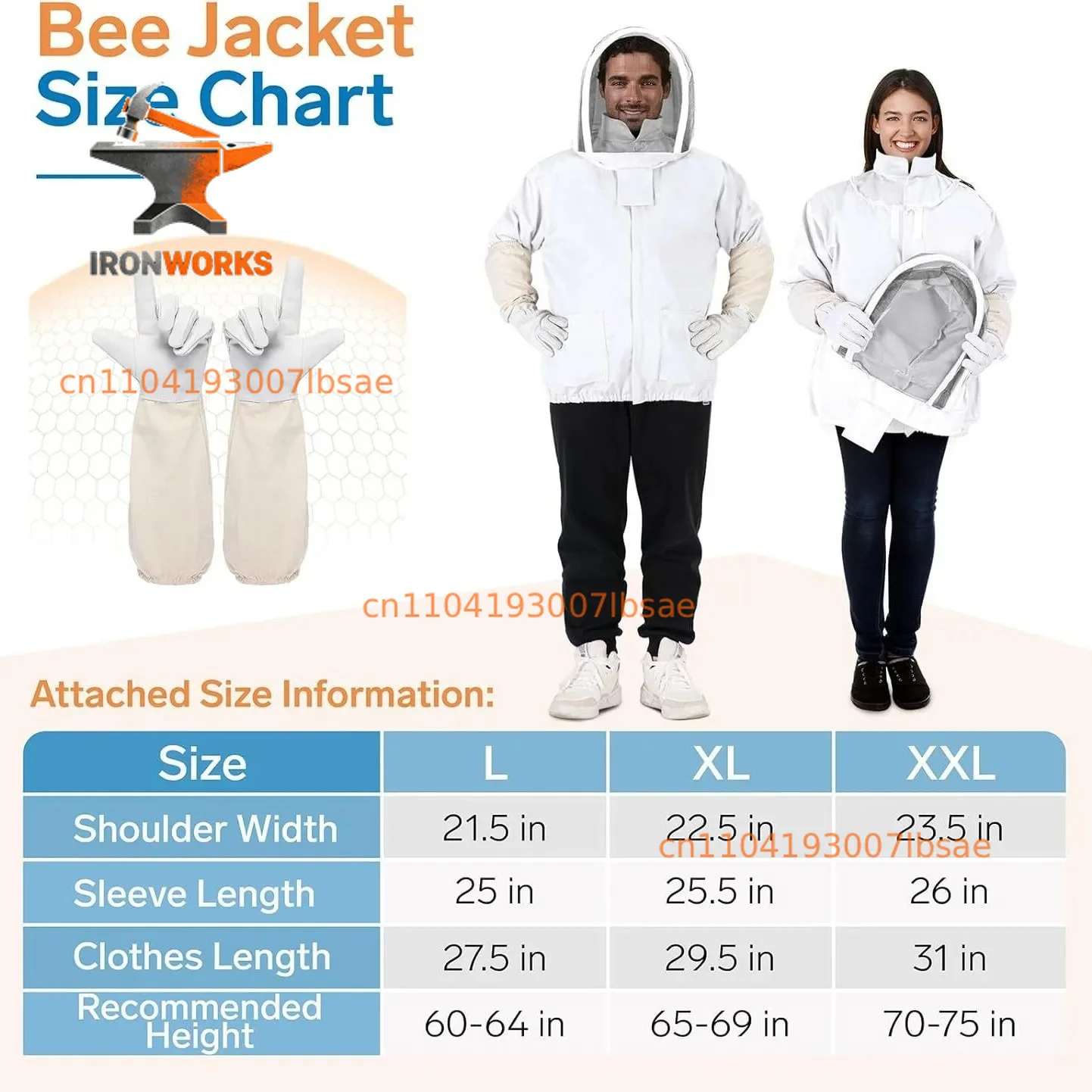 Beekeeping Clothing Veil Hood Gloves Hat Cloth Jacket Protective beekeeping suit Hooded beekeepers bee suit equipment