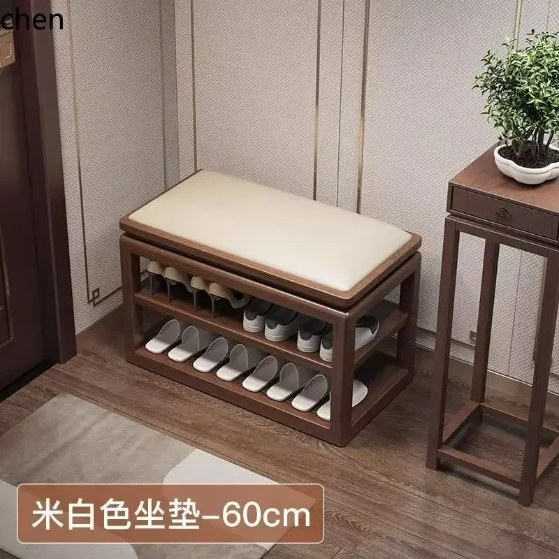 BF  Entryway Cabinet All Solid Wood Shoe Changing Stool Home Use Sitting Shoe Stool Multi-layer Shoe Rack