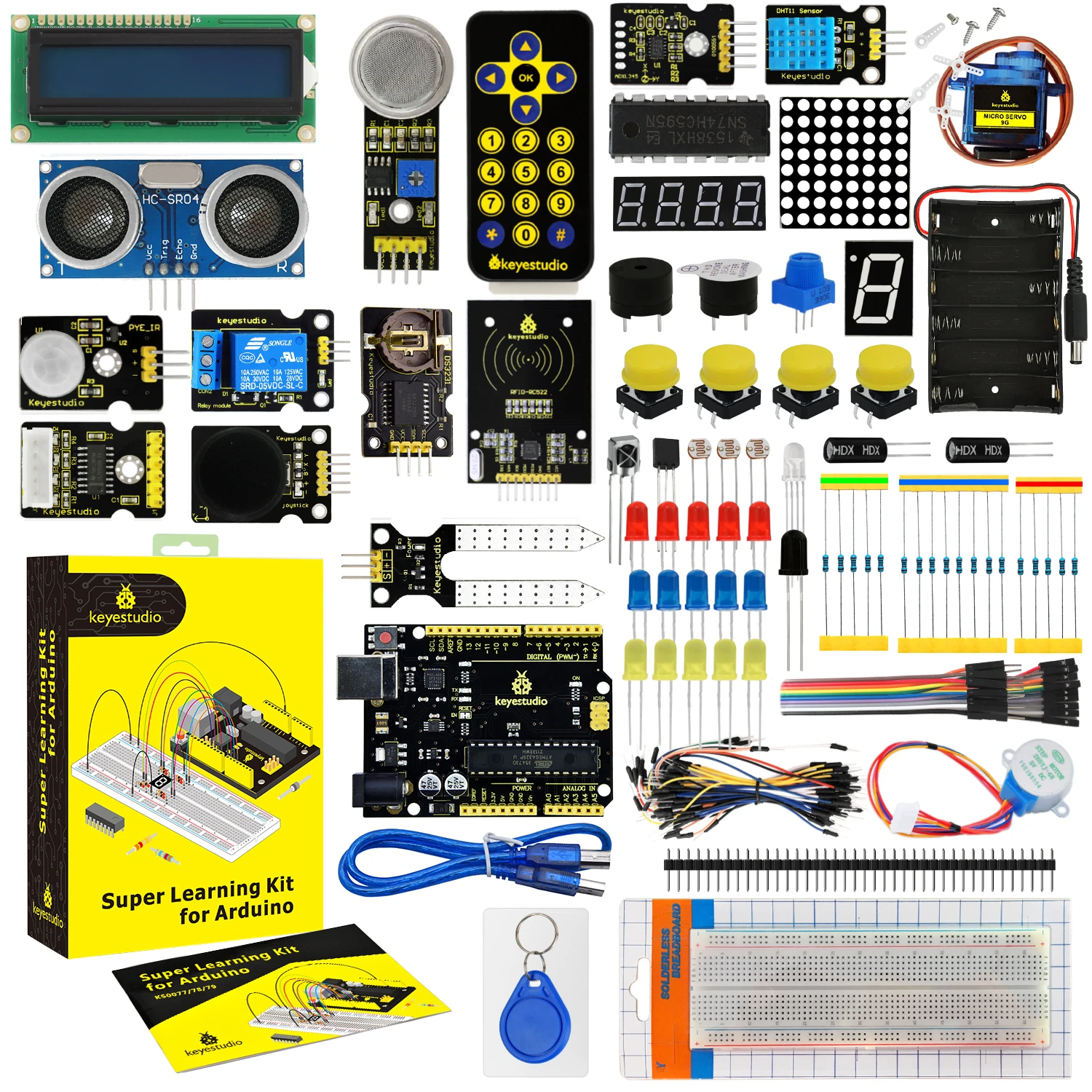 

Hot Sale Keyestudio Super RFID Starter kit+Development Board+32Projects for Arduino Starter Kit for UNOR3 DIY Motherboard kit