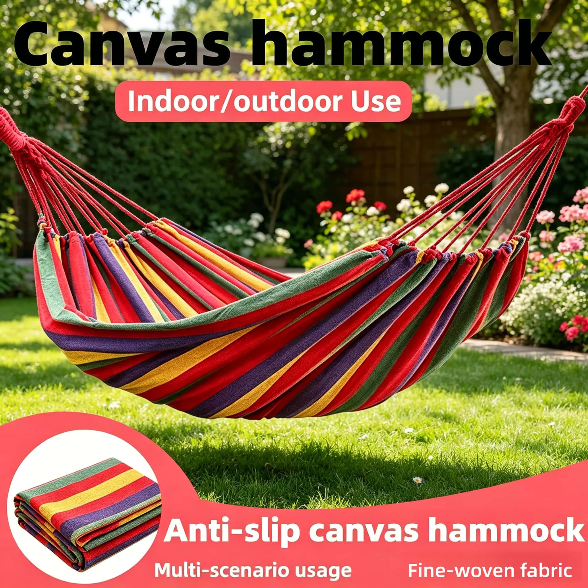 

Adult outdoor camping swing bed, thick canvas anti-fall bed for balcony of a family home, hanging bed for outdoor camping