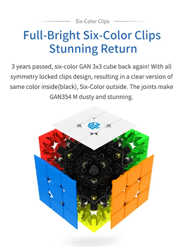 【JudyCube】GAN 354 M V2 3x3 Magnetic Speed Cube Stickerless GAN354 M Speedcube 3x3x3 Professional Magic Cube Toys for Children