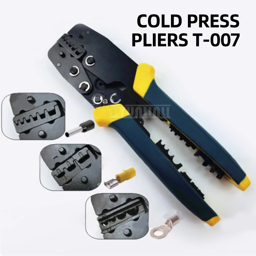 

Cold Press Pliers Three-in-One Crimping Tool Pre Insulated Non Insulated Sleeve Terminal Wire Joint Crapper Hand Tool