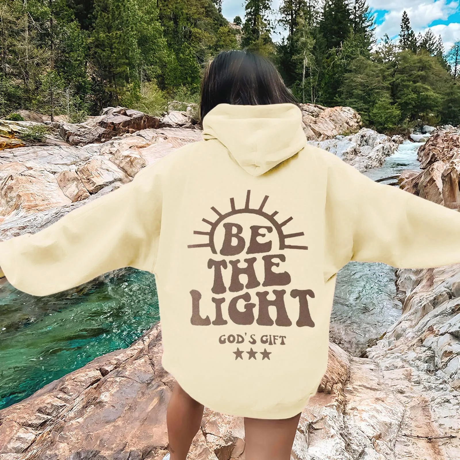 Be The Light Hoodie Mathew 5:14 Hooded Sweatshirt Bible Verse Sweater Jesus Religious Pullover Faith Outfit Gift For Christians