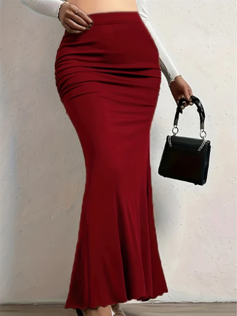 Jesienny i zimowy styl nowy damski plus size pokazuje talię biodra seksowna nosić pionową półspódnicę