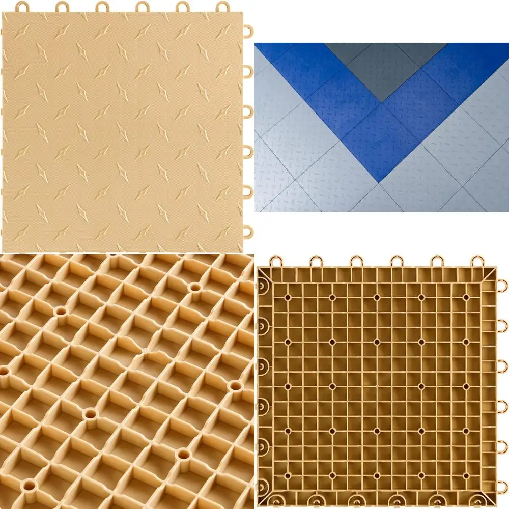 

Mocha Colored 12-Inch Interlocking Diamond Garage Floor Tiles - 50 Piece Set for Durable and Stylish Flooring