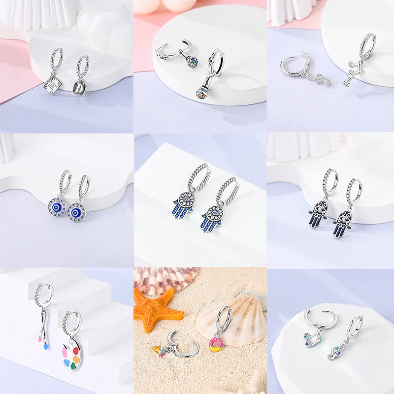 Funkelnde goldene Damen-Creolen aus 925er-Sterlingsilber, Schmetterlings-Ohrringe aus farbigem Zirkonium für Damen, Schmuck, Jahrestagsgeschenk – Detail 7