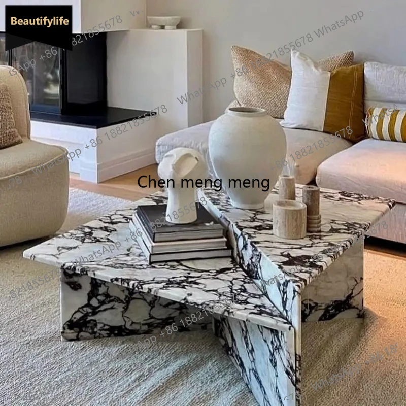 

C85 French marble coffee table villa living room home modern minimalist designer creative special shape