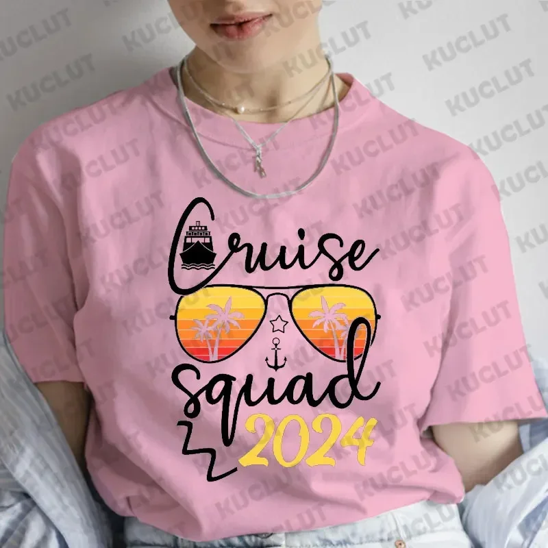 Cruise Squad 2024 Shirt Family Matching Vacation T-shirts Cruise Squad 2024 Shirt Family Trip Clothing Summer Beach Travel Tees