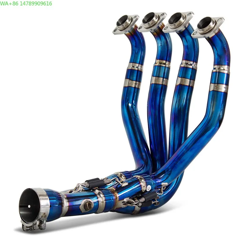 Forged Exhaust System For MotorcycleMotorcycle Exhaust Modify Blue Front Pipe Escape Titanium Header Tube Fit Original Muffler F