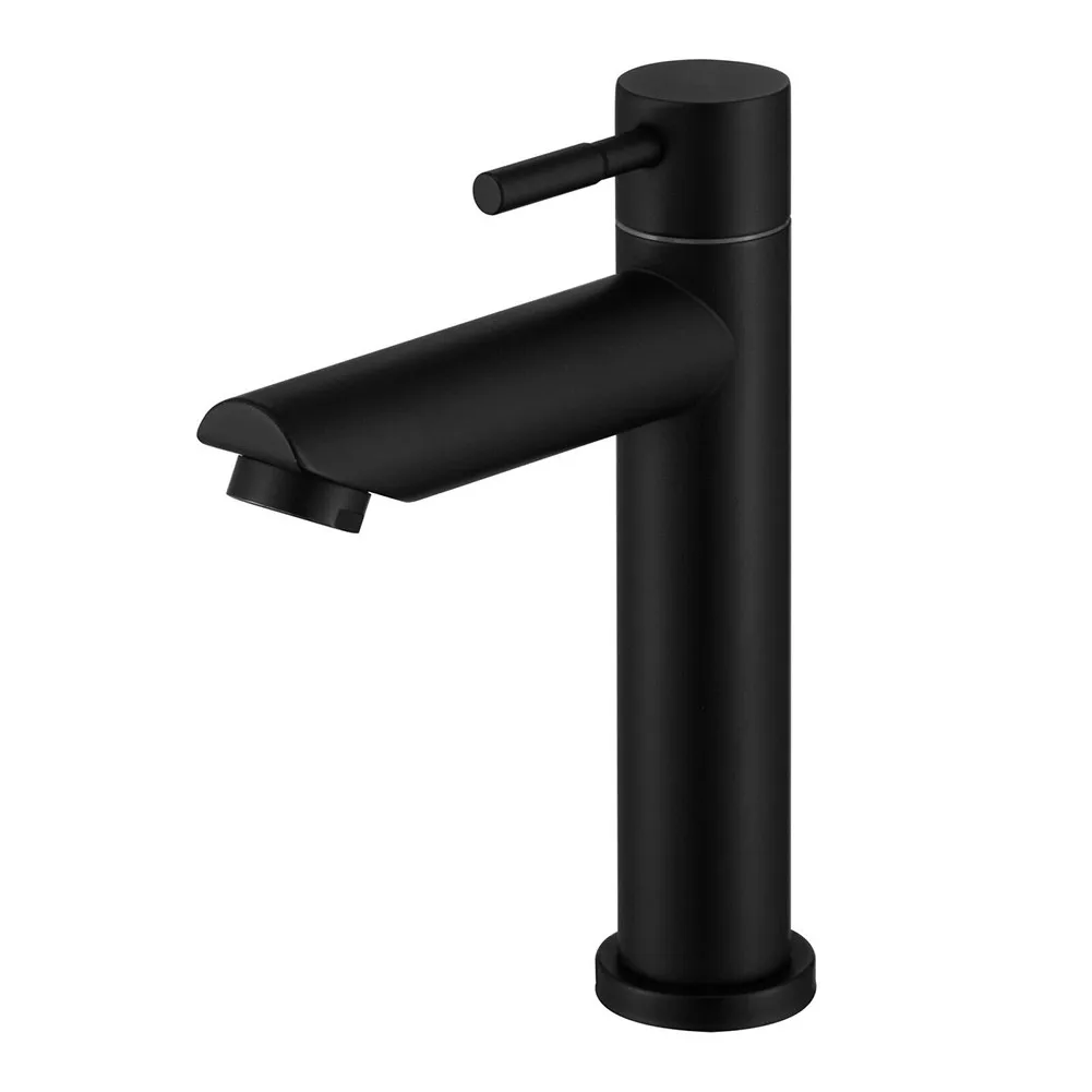 

Black Basin Kitchen Bathroom Mixer Sink Tap Cold Matte Sink Faucet Taps G1/2 Installation Thread Bathroom Single Cold Faucet