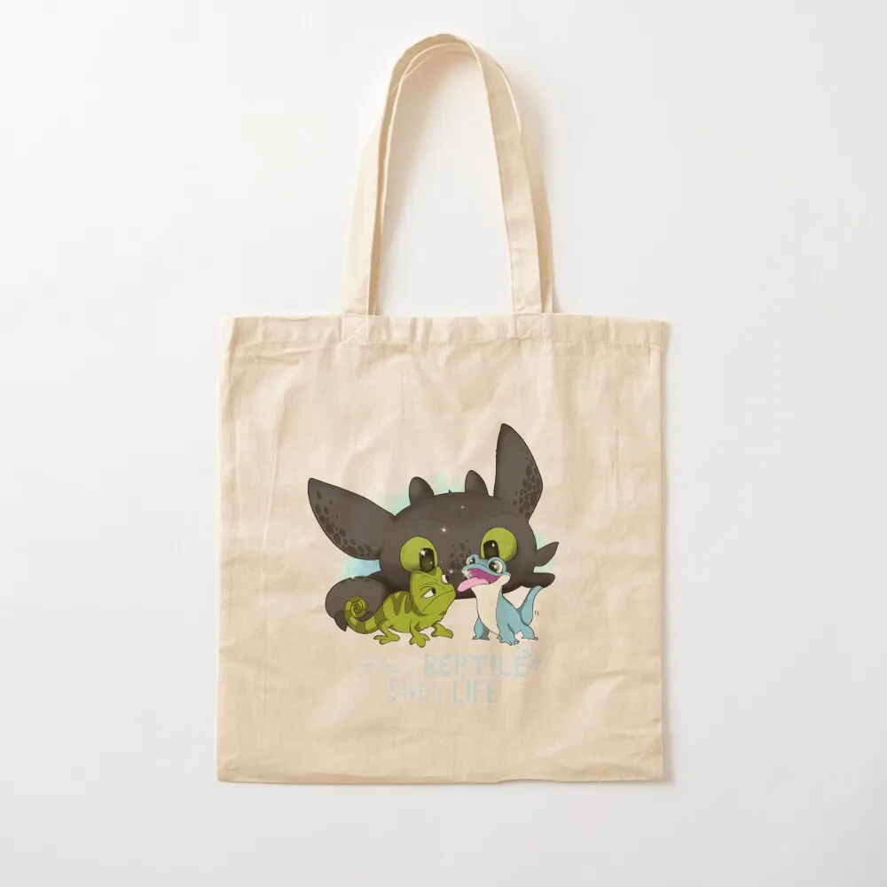 

Adopt a Reptile_ Tothless, Pascal and Bruni Togheter! Tote Bag shopper bag women Cloth bag hand bags Canvas Tote