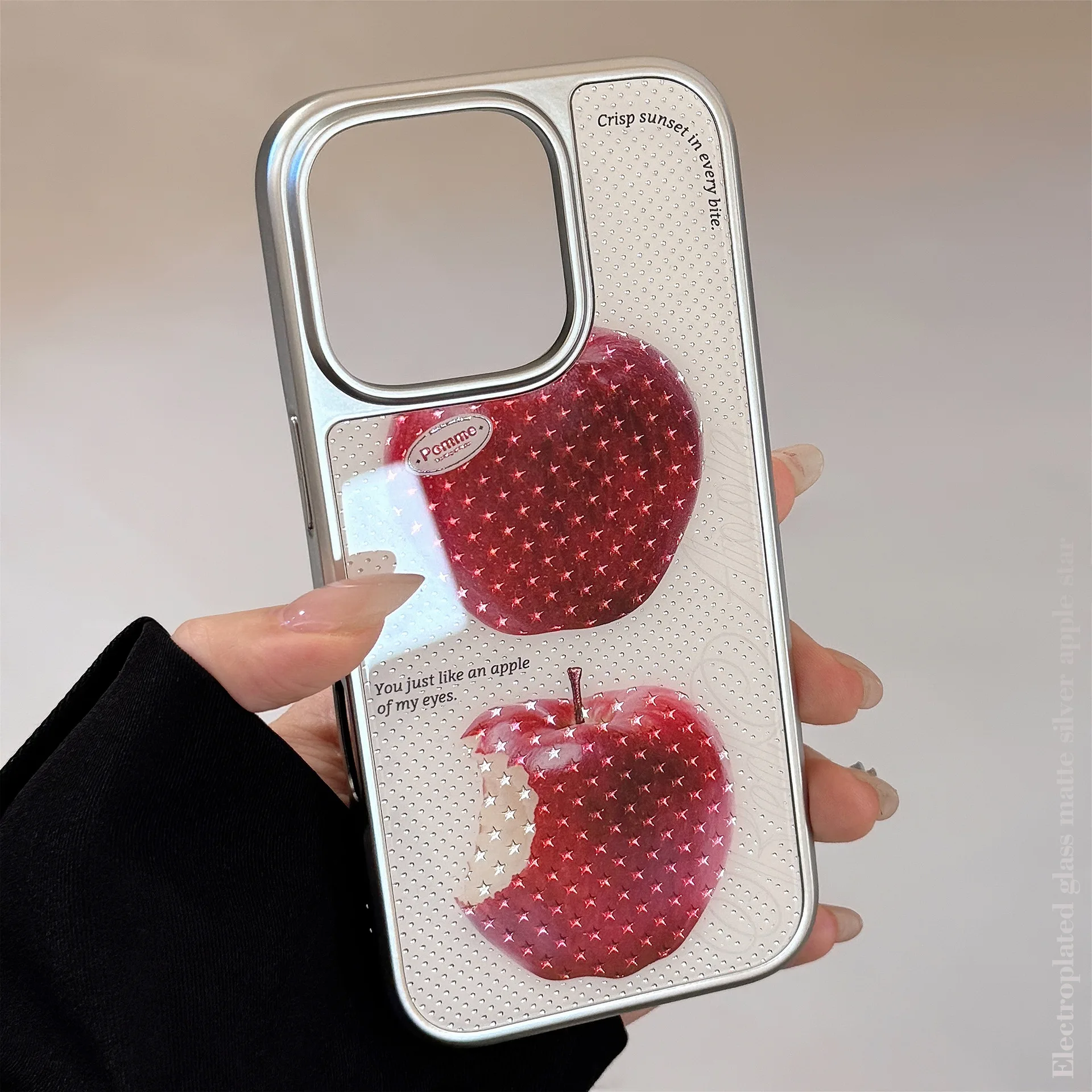 المتقدمة مذهب الأحمر أبل نجوم الفضة الحدود للصدمات واقية غطاء الهاتف آيفون 17 16 15 14 13 12 برو ماكس زائد #2