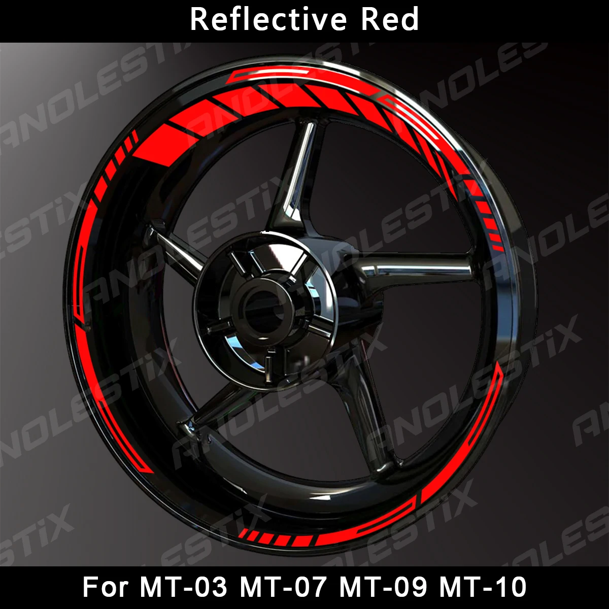 AnoleStix Reflective Motorcycle Wheel Sticker Hub Decal Rim Stripe Tape For YAMAHA MT03 MT07 MT09 MT10