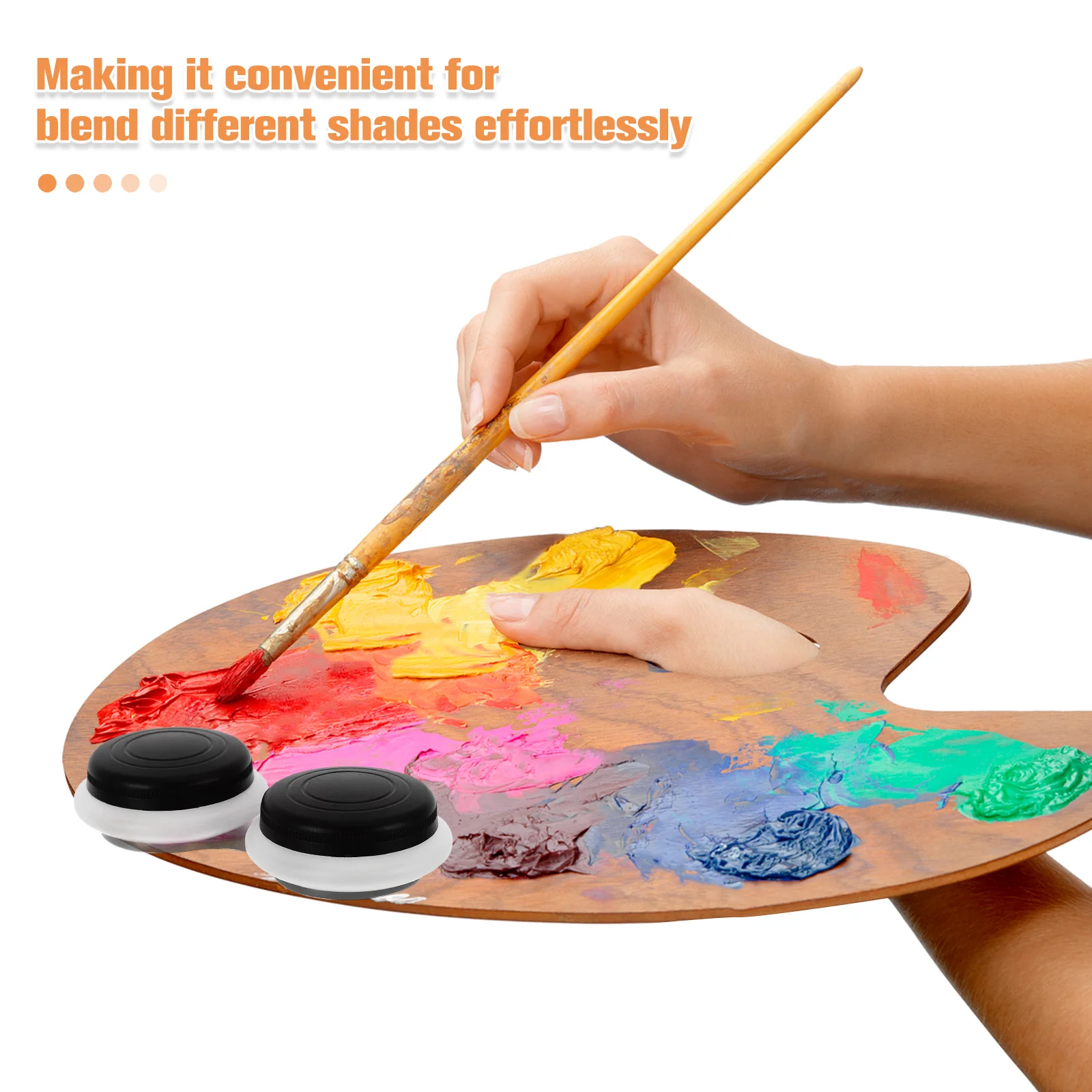 Oil Pot Painting Holder Mixing Palette Brush Cleaner Double Cup Cups with Lids for