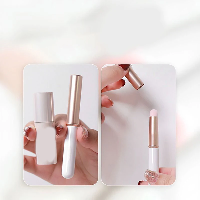 Mini Multifuncional Fingertip Batom Maquiagem Escovas, Precisão Corretivo Make Up Brush, Pequeno portátil Lip Brush, 1Pc