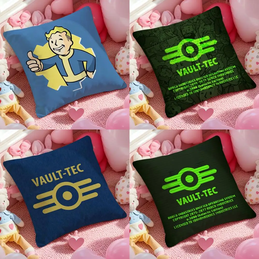 Game V-V-VaultS T-T-Tec Pillow Case Anti-dustmite Pillowcase Invisible Zipper Silky Short Plush Sofa Cushion Cover