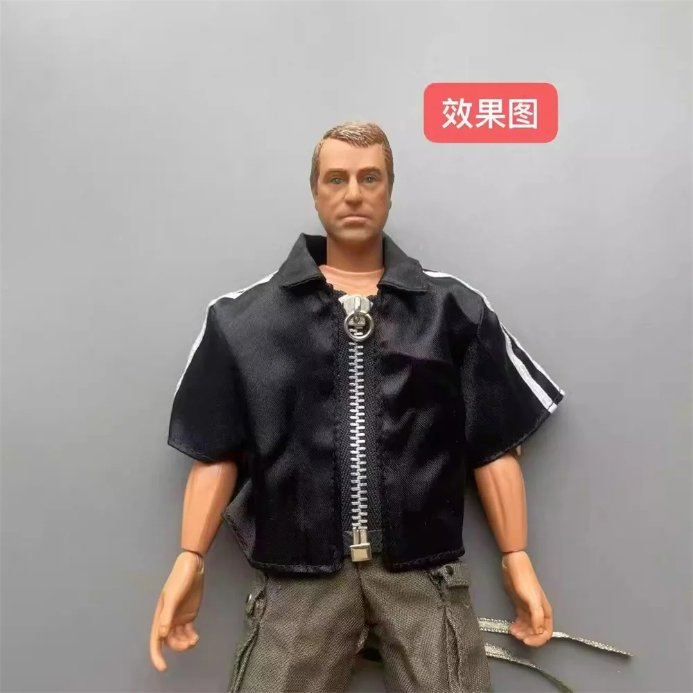 

ZYTOYS 1/6th Black Short Sleeves Coat Tops with Zipper can be Moved Accessories For 12" Doll Figure Collect DIY