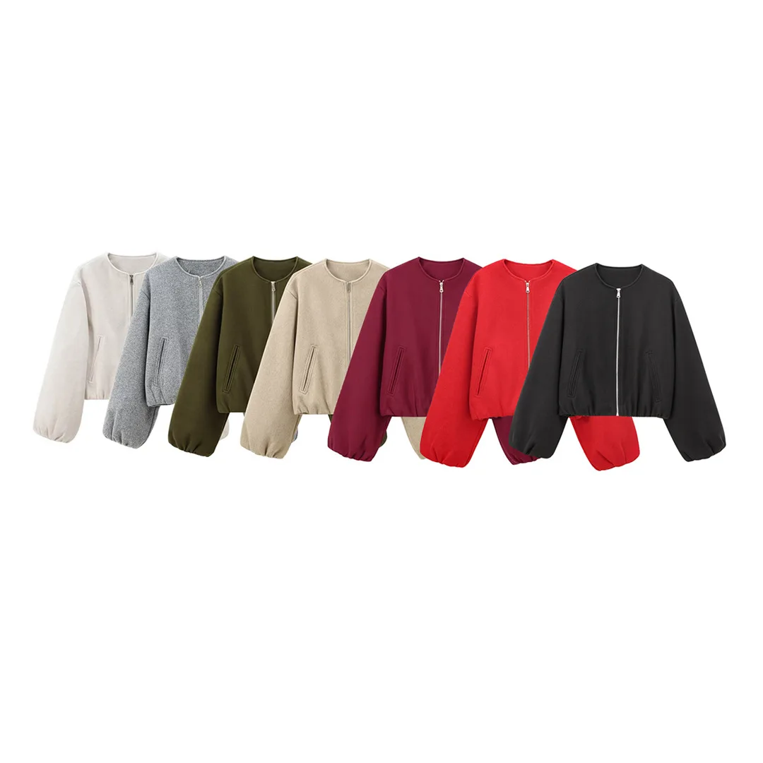 

Women's Jacket Outerwears Tweed Bomber Jacket Autumn Winter Coats Woman 2025 New In Coats & Jackets Crop Long Sleeve Coats