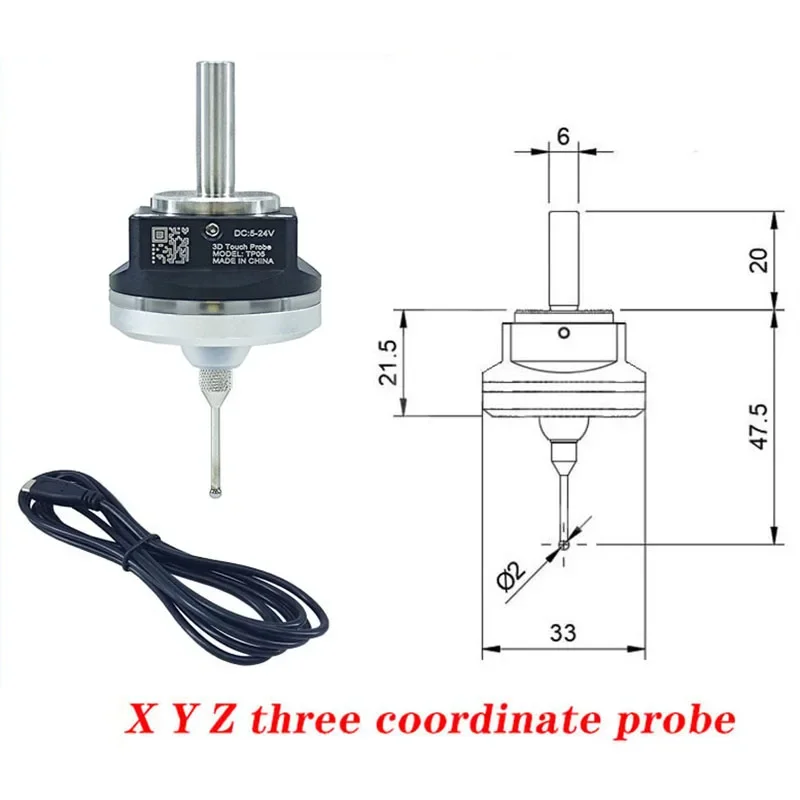 Latest V5 Anti-Roll 3D Touch Probe Edge Finder Finds The Center Of The Desktop CNC Probe Compatible With Mach3 And Grbl