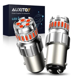 AUXITO 2Pcs Red 1157 P21/5W BAY15D LED Canbus Car Brake Stop Tail Lights Reverse Backup Lamp Automotive Bulbs Super Bright 12V