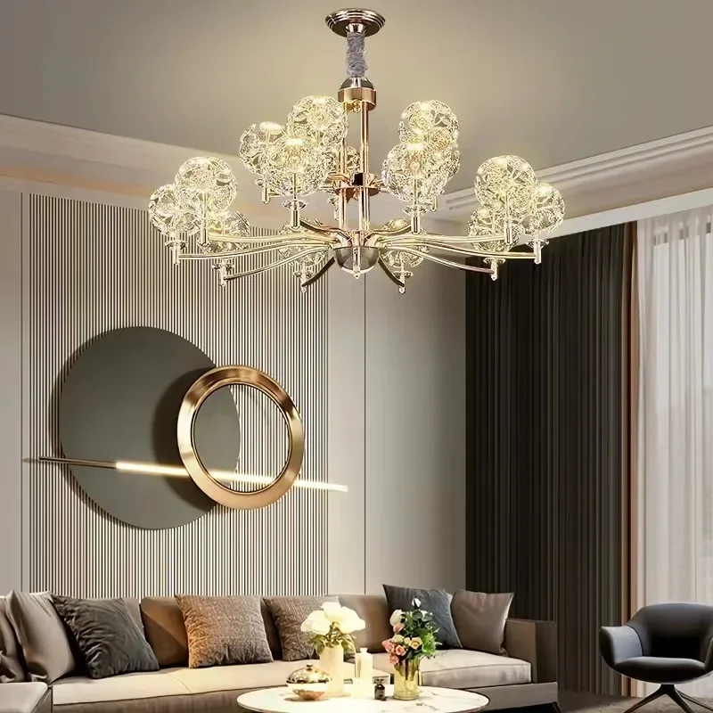 

GHJUYIOL Light luxury crystal chandelier, modern, simple and atmospheric lamp for the main and guest rooms home