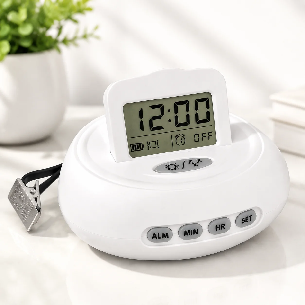 Vibration Alarm Clock with Bed Shaker for Heavy Sleepers, Deaf & Hearing Impaired, 3 Independent Alarms, 4 Alert Modes, Loud Buz