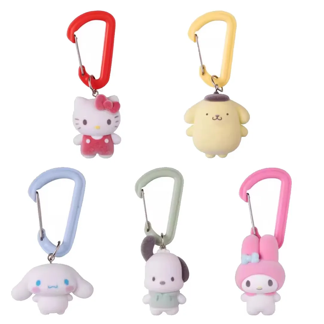 

Bandai Genuine 5Pcs Gashapon Sanrio Characters カラフルカラビナマスコットチャーム Toys For Kids Gift Collection Model Ornaments