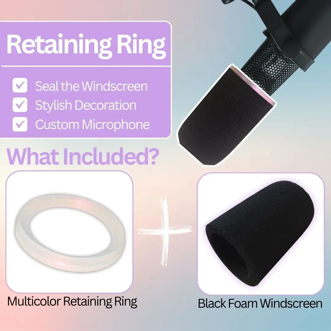 SM7B Foam with Multicolor Ring for Shure SM7B SM7dB MV7 MV7X MV6 - RK345 Original Windscreen Replacement
