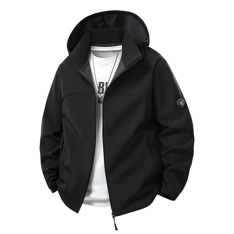 Men's Outdoor Fleece Jacket Autumn Winter Warm Temperature-Retaining Waterproof Windproof Men's Jacket for Outdoor Activities